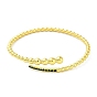 Brass Micro Pave Cubic Zirconia Cuff Bangles, Long-Lasting Plated, Cadmium Free & Lead Free