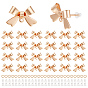 26Pcs Bowknot Brass Earring Findings, with 26Pcs Brass Open Jump Rings and 52Pcs Plastic Ear Nuts