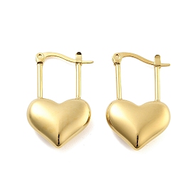 304 Stainless Steel Hoop Earrings, Heart