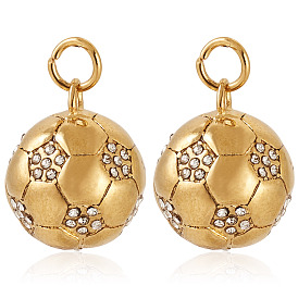 2 шт. 304 подвески из нержавеющей стали с микропаве из кубического циркония, с целью перехода в кольце, вакуумные покрытия, реальный 18 k позолоченный