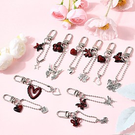 10 шт. подвесные украшения из сплава в тибетском стиле, разнообразные, с подвесками из сплава с двойным экраном красного и черного цвета