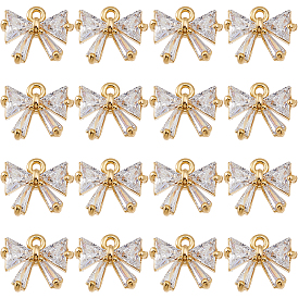16Шармы из латуни с кубическим цирконием, бантом