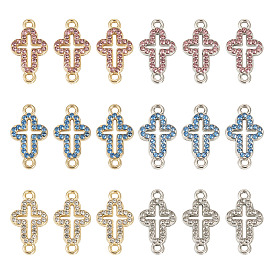 24шт 6 цвета сплава стразы разъем подвески, полые поперечные связи