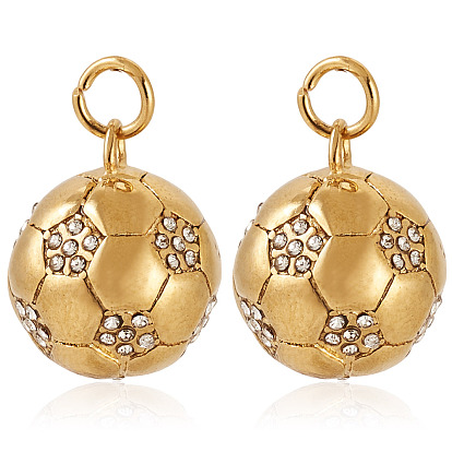 2 шт. 304 подвески из нержавеющей стали с микропаве из кубического циркония, с целью перехода в кольце, вакуумные покрытия, реальный 18 k позолоченный