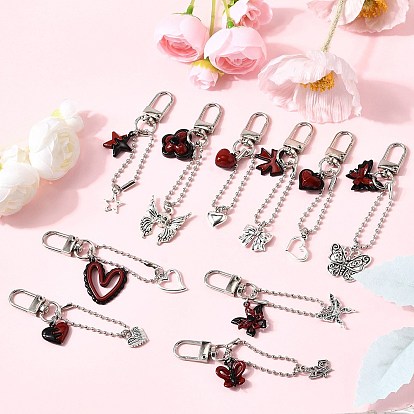 10 шт. подвесные украшения из сплава в тибетском стиле, разнообразные, с подвесками из сплава с двойным экраном красного и черного цвета