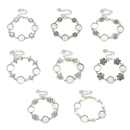 Изготовление браслета-цепочки из антикварного посеребренного сплава, подходит для кабошонов