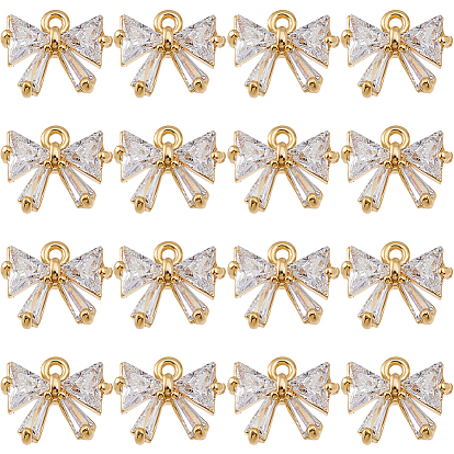 16Шармы из латуни с кубическим цирконием, бантом