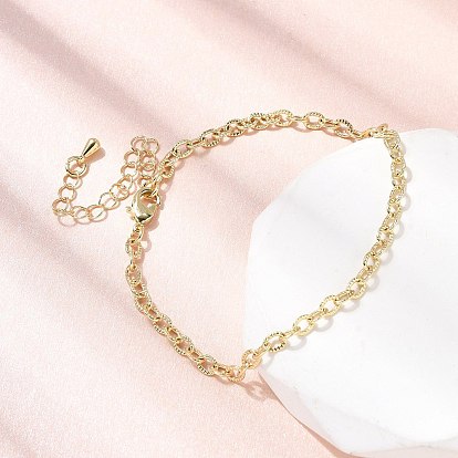 Браслет-цепочка из латуни для женщин, стойки покрытие, без свинца и без кадмия, долговечный