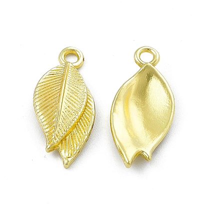 Crémaillère pendentifs en alliage placage, breloque feuille