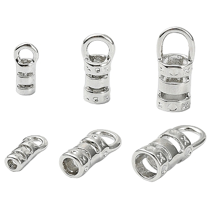 30шт. 3 стили латунный конец шнура, заглушки с отверстием, принадлежности для изготовления сумок и тканей, колонка