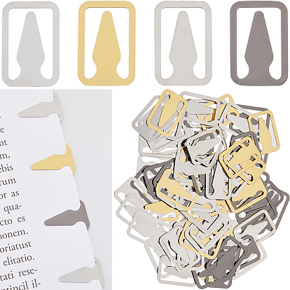 80шт. 4 цвета 304 закладки из нержавеющей стали, прямоугольник со стрелками для зажимов страниц книги