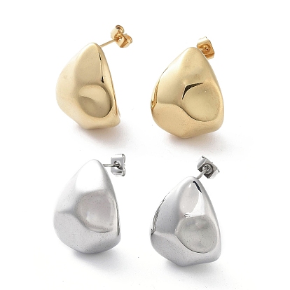 304 серьги-гвоздики в форме капли из нержавеющей стали, серьги-кольца