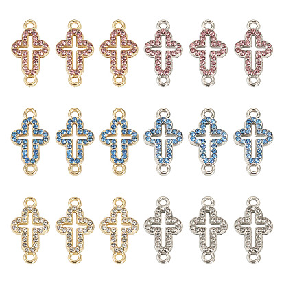 24шт 6 цвета сплава стразы разъем подвески, полые поперечные связи