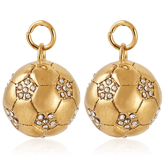 2 шт. 304 подвески из нержавеющей стали с микропаве из кубического циркония, с целью перехода в кольце, вакуумные покрытия, реальный 18 k позолоченный