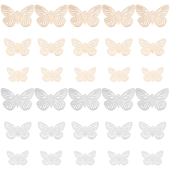 Набор для самостоятельного изготовления украшений в виде бабочки, включая 60 шт. 6 стильные латунные филигранные шармы и подвески с разъемами