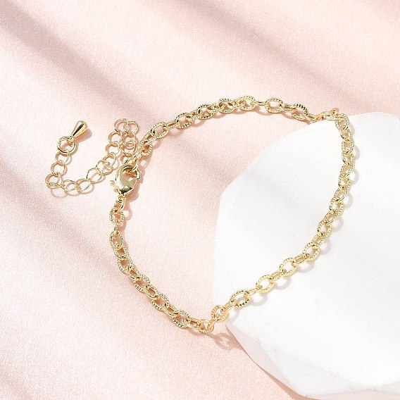 Браслет-цепочка из латуни для женщин, стойки покрытие, без свинца и без кадмия, долговечный