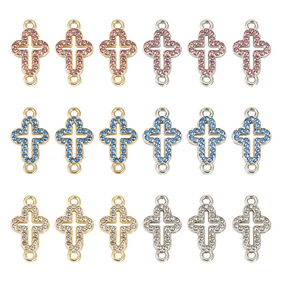 24шт 6 цвета сплава стразы разъем подвески, полые поперечные связи