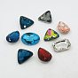 Glass Pointed Back Rhinestone, Back Plated, Pointed Back & Faceted, Mixed Style, 23~29x18~24x7.5~8mm