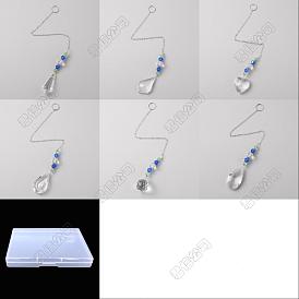 6piezas 6estilo decoraciones colgantes de vidrio transparente, Colgadores de sol colgantes, con perlas de vidrio, para la decoración casera