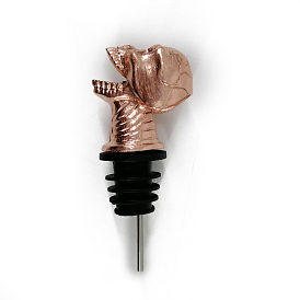 Zinc Alloy Wine Bottle Stoppers, with Silicone, for Winebottle, Skull Head