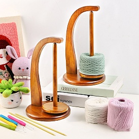 Porta hilo magnético giratorio de madera., para tejer y hacer crochet