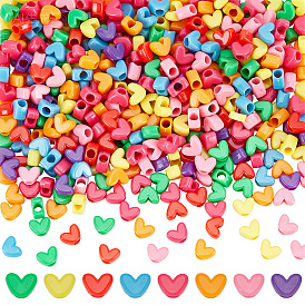 500шт. непрозрачные полистироловые пластиковые бусины, сердце