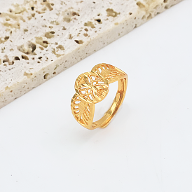 Винтажные регулируемые латунные открытые кольца-манжеты для женщин, круглые / овальные