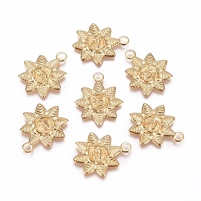 304 Edelstahl Anhänger, Sonnenblumen