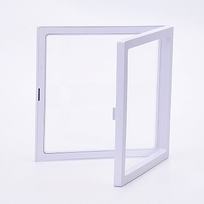 Plastic Frame Stands, with Transparent Membrane, For Ring, Pendant, Bracelet Jewelry Display, Square