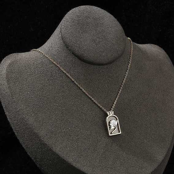 Арка с цветком латунные эмалевые подвески ожерелья, со стразами