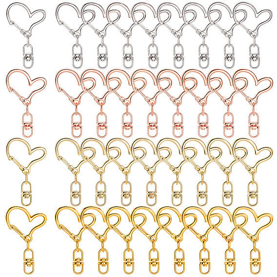 40пружинные кольца из цинкового сплава, сердце и сатр