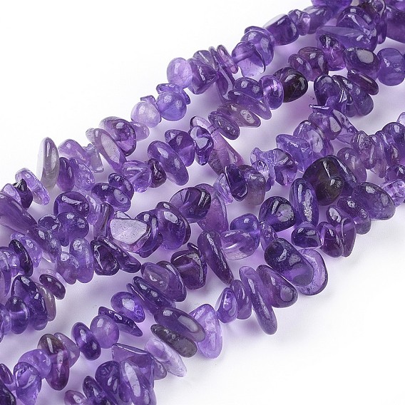 Natural Amethyst Beads Strands, Chips