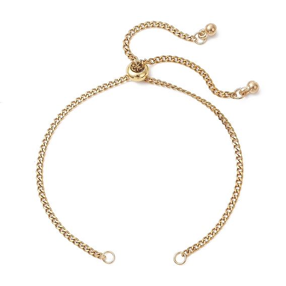 2.5мм 304 изготовление браслета-слайдера из нержавеющей стали, с пластиковыми подвесками ccb и латунными бусинами