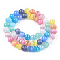 Cat Eye Beads Strands, Two Tone, Round