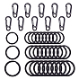 Iron Split Key Rings and Alloy Snap Key Clasps, with Iron Findings