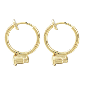 Brass Clip-on Earring Converters Findings, for Non-Pierced Ears, Nickel Free