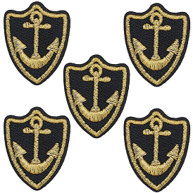 5 шт. полиэстеровые нитки для вышивки, приклеиваемые утюгом/пришиваемые нашивки, аппликации из ткани, лодочный якорь