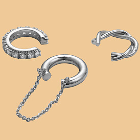 Комплекты сережек-манжет из сплава для женщин, со стразами