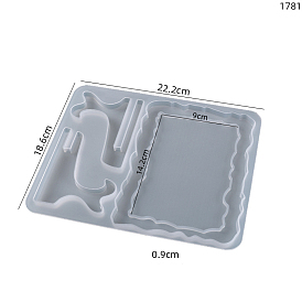 Cadre photo rectangle avec support moules en silicone, pour la résine UV, fabrication artisanale de résine époxy