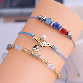 Chic and Versatile Triple-Layered Women's Bracelet with Delicate Accessories
