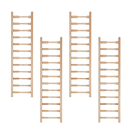Wood Ladder Stand for Dollhouses, Micro Landscape Dollhouse Accessories, Pretending Prop Decorations
