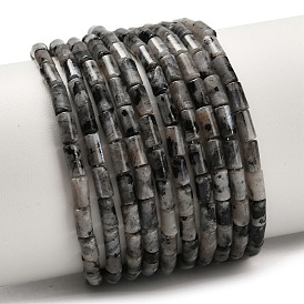 Натуральные нити бус из ларвикита, колонка