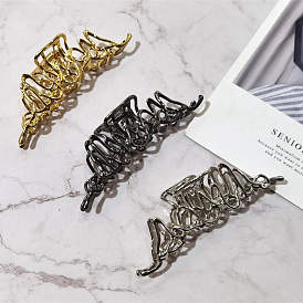Vintage Metal Hair Clip for Women, Large Shark Jaw Claw Barrette Headpiece