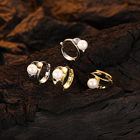 925 boucles d'oreilles en perles d'argent sterling pour femmes - bijoux élégants et minimalistes