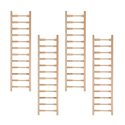 Wood Ladder Stand for Dollhouses, Micro Landscape Dollhouse Accessories, Pretending Prop Decorations