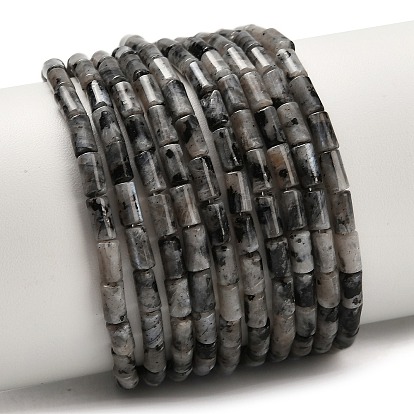 Натуральные нити бус из ларвикита, колонка