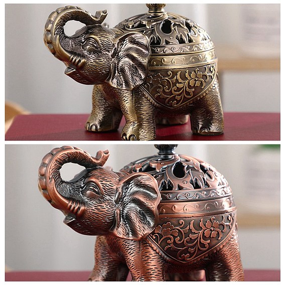 Elehphant Alloy Incense Holders Candle Holder, Home Office Teahouse Zen Buddhist Supplies