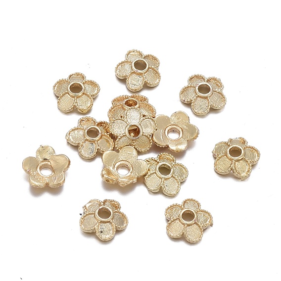 Brass Bead Caps, 5-Petal, Flower