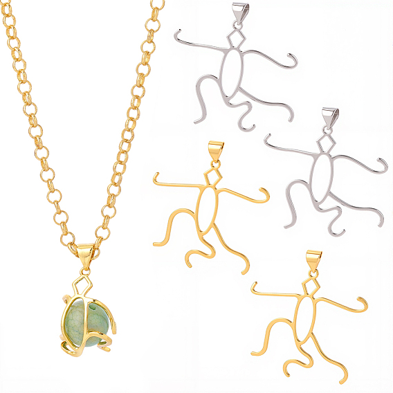 4шт. 2 цвета латунные подвески с кабошоном, человек