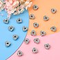 Alloy Heart Slide Charms with Grade A Rhinestones, 12x12x5mm, Hole: 7x2mm